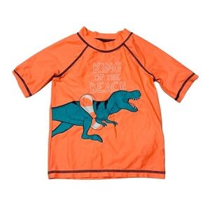 Carter's Orange and Blue Rashguard with Dinosaur Graphic